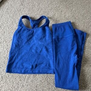 All in Motion Blue Leggings and Tank Set